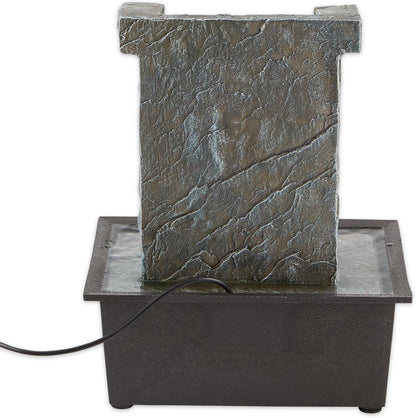 Zingz & Thingz Zen Collection Resin Tabletop LED Water Fountain, Four-Tier, 9.5x9.5x10