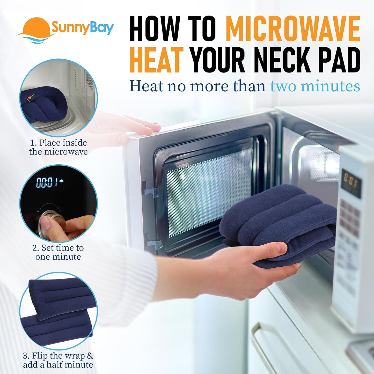 SunnyBay Lavender Microwave Heating Pad, 26" Long Microwavable Neck Wrap & Heat Pack for Moist Hot Therapy, Heated Neck Warmer for Neck, Shoulder & Back Pain Relief, Flaxseed Filling, 26x6, Purple