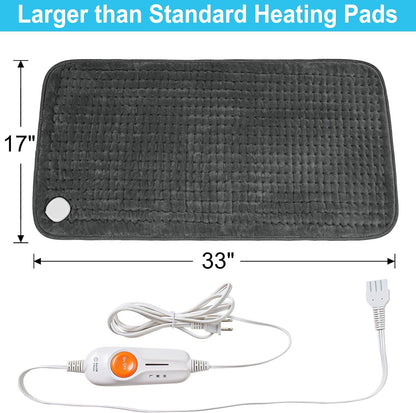 Boileau Electric Heating Pad for Back Pain and Period Cramps Relief, FSA Eligible17 x33 Extra Large XXXL, HSA 3 Heating Levels Heat Pad with 2-Hour Auto Shut Off, Gifts for Women and Mom, Blue