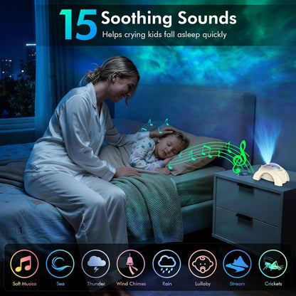Rossetta Dual Lens Galaxy Projector, Star Projector for Bedroom with 58 Light Effects, Night Light Projector with White Noise & Bluetooth Speaker, Remote Timer, Room Decor Gift for Kids Adults Teens