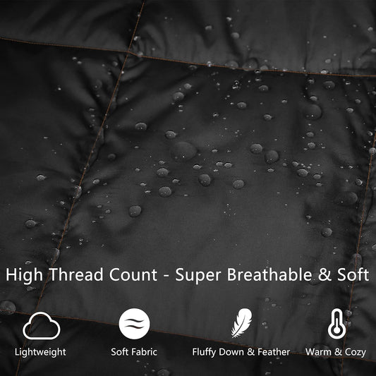 Mini Camping Blanket,Lightweight Puffy Blanket Packable Throw Blanket Waterproof Windproof for Outdoors, Travel, Beach, Airplane, Hiking