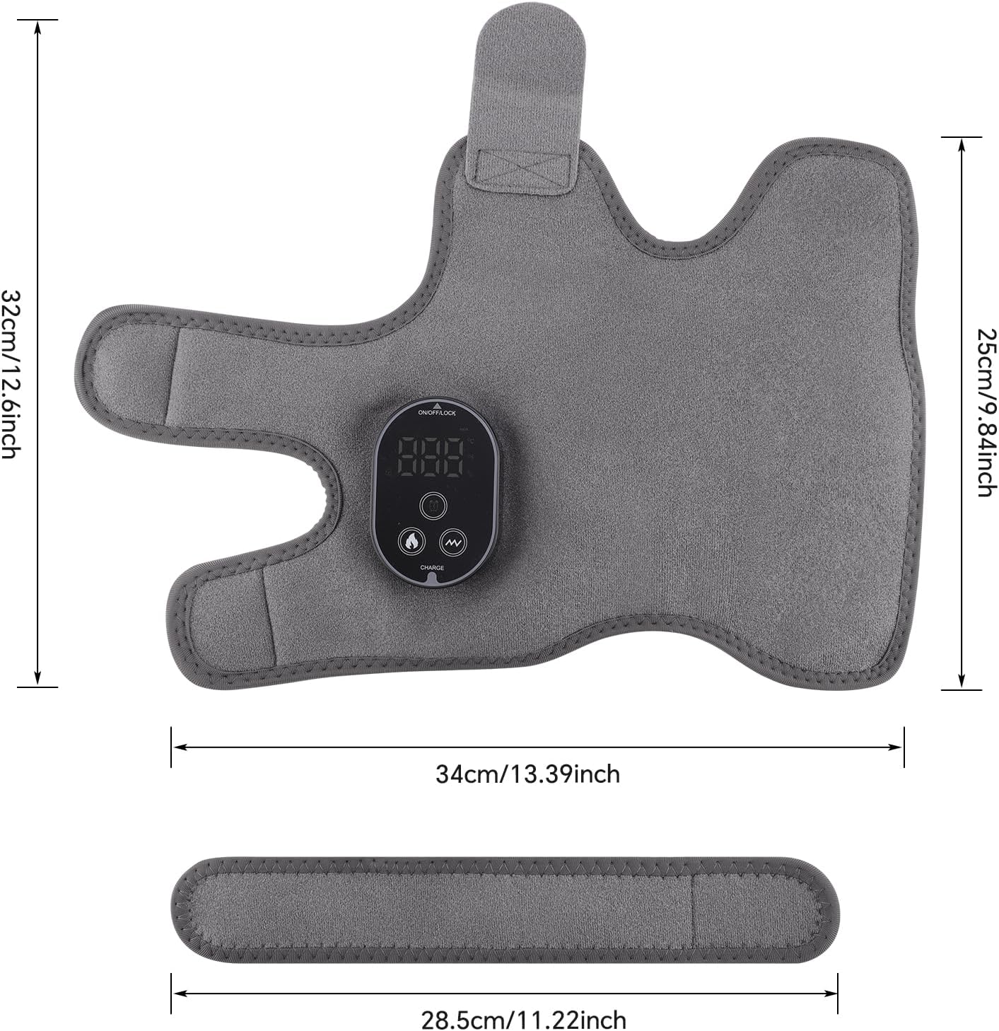 2PCS Cordless Foot Massager for Neuropathy, Foot and Ankle Massager for Pain Relief, 3000mAh Rechargeable Ankle Heating Pad with Massage for Circulation, Gray