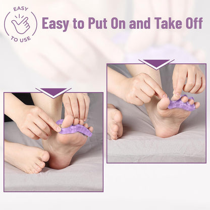 DR. JK- ToePal Gel Toe Separator, 2 Pairs, Toe Spacers, Toe Straightener, Hammer Toe Straightener, Toe Spreader, Toe Stretcher, Toe Corrector for Women and Men, Bunion Corrector