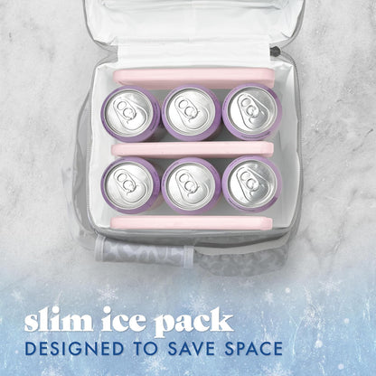 Cool Coolers by Fit & Fresh 4 Pack XL Slim Ice Packs, Quick Freeze Space Saving Reusable Ice Packs for Lunch Boxes or Coolers