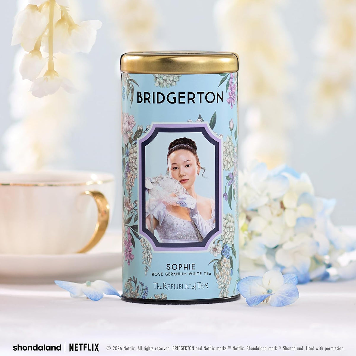 The Republic of Tea — Bridgerton Sophie Rose Geranium White Tea, 36 Tea Bags