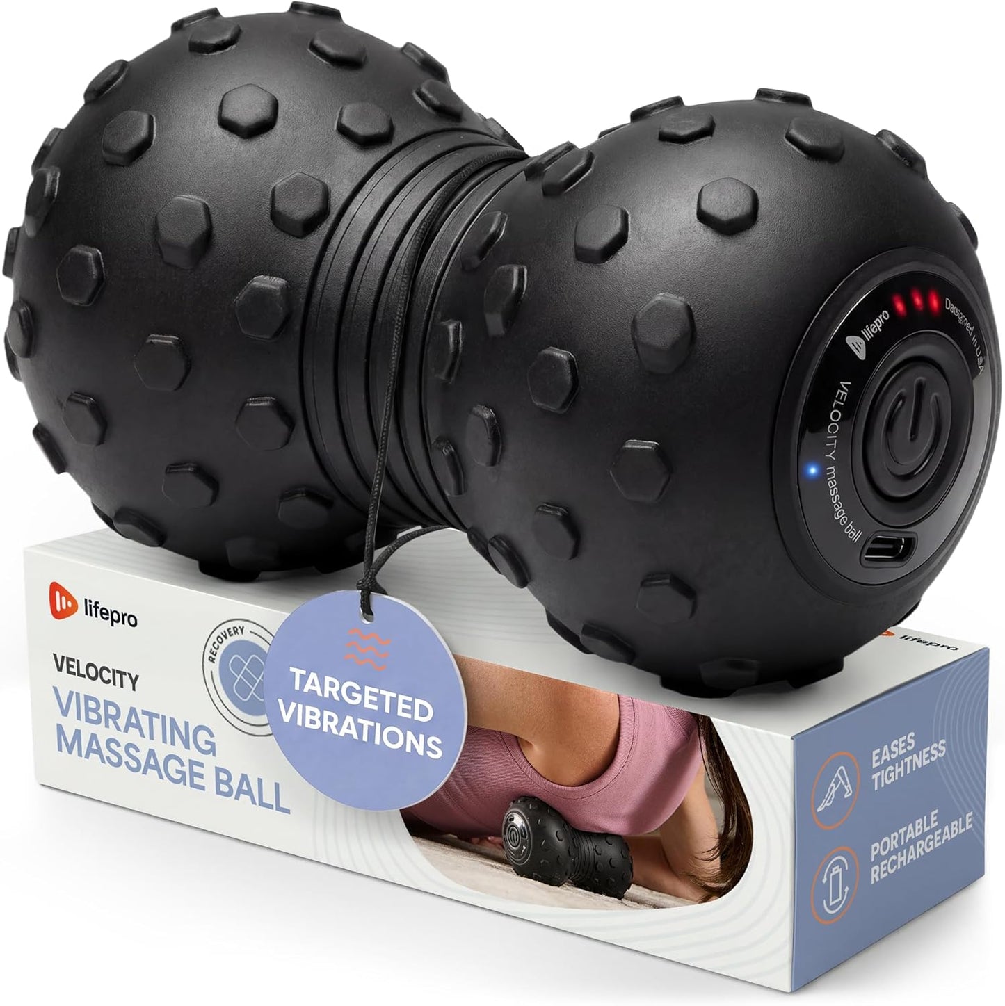 LifePro Velocity Vibrating Peanut Massage Ball with 4-Speed Vibration Modes