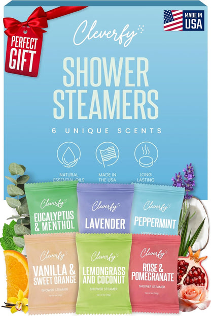 Cleverfy Shower Steamers Aromatherapy Gifts for Women and Men, 18 Tablets