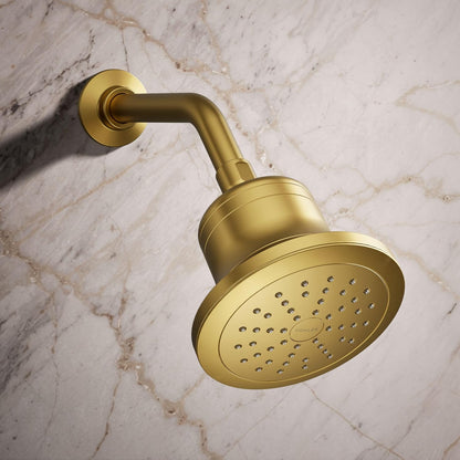 KOHLER 33631-Y-BN Cinq Round Single-Function Filtered Showerhead, Five-Layer Filtration, 2.5 GPM, Full Coverage Spray, Premium Durable Material, Vibrant Brushed Nickel