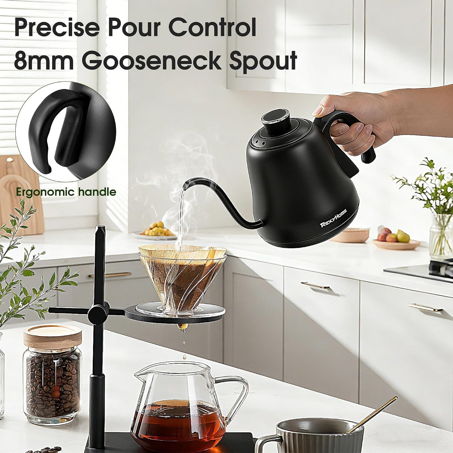 Gooseneck Electric Kettle Temperature Control: 316L Stainless Steel Inner