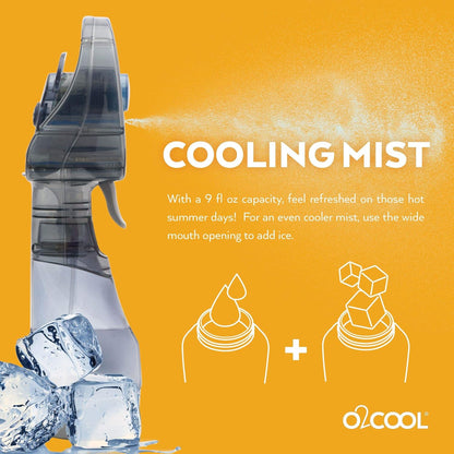 O2COOL Deluxe Handheld Misting Fan Battery Powered Green