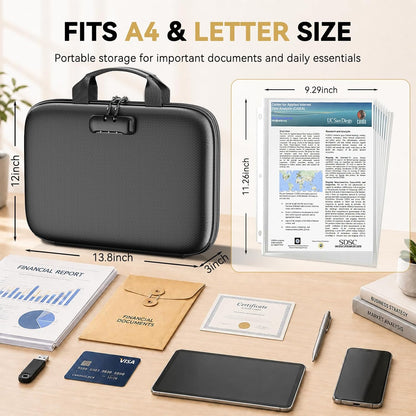 Tamfile Fireproof File Organizer with D-Ring Binder & 100 Sheet Protectors