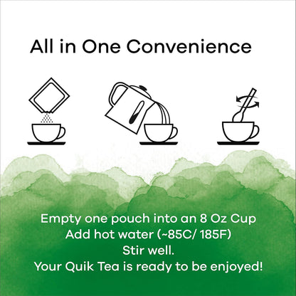 QuikTea Instant Chai Tea Latte Mix, Masala, Unsweetened, 20 Sachets
