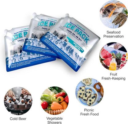 Cooler Ice Packs Reusable Ice Packs for Coolers Long Lasting Freezer Packs for Cooler Bag, Lunch Bags, Cooler Backpacks