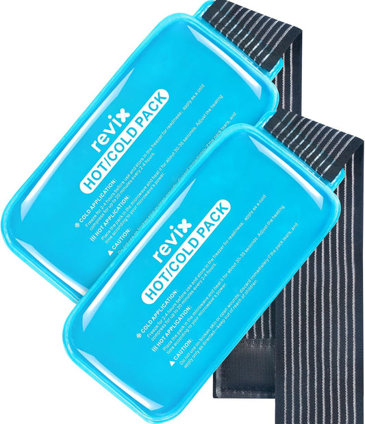 REVIX Ice Packs for Injuries Reusable, 2 Pack Hot & Cold Gel Ice Packs