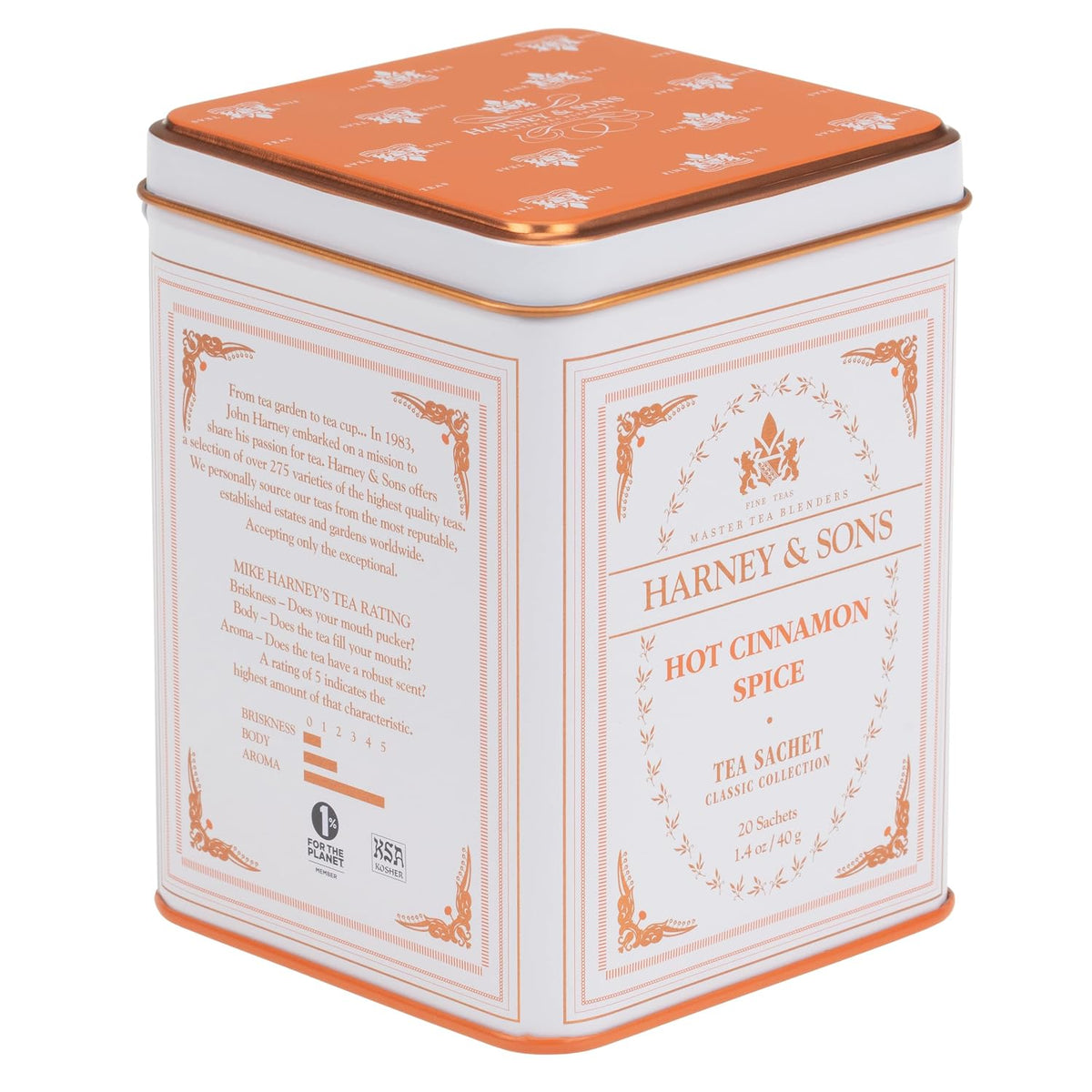 Harney & Sons Classic Hot Cinnamon Spice Tea, 20 Tea Sachets, 1.4 oz