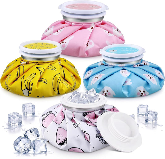Honoson 4 Pack Reusable Ice Bag Hot Cold Bag Leakproof, Cute Fruit Style