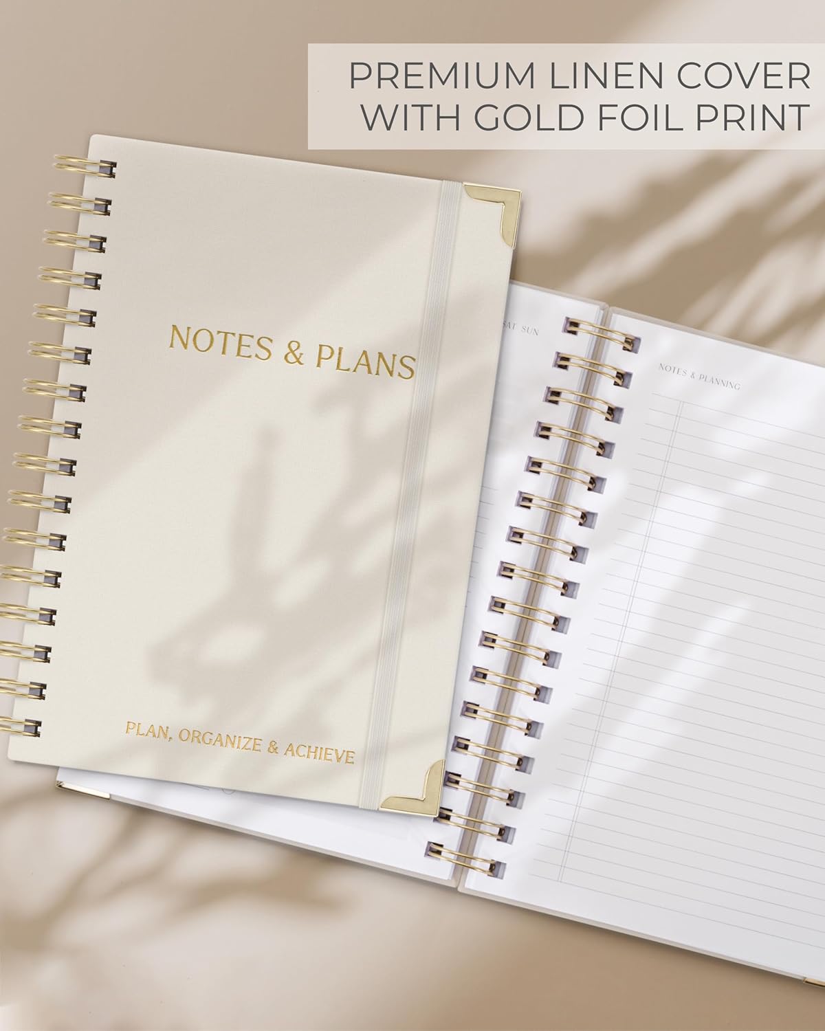 ZICOTO Aesthetic Daily Planner And Notebook With Hourly Schedule - Aesthetic Spiral To do List Notepad For Work/Home to Organize Tasks And Appointments - Stylish School/Office Supplies Book For Women