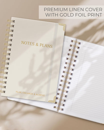 ZICOTO Aesthetic Daily Planner And Notebook With Hourly Schedule - Aesthetic Spiral To do List Notepad For Work/Home to Organize Tasks And Appointments - Stylish School/Office Supplies Book For Women
