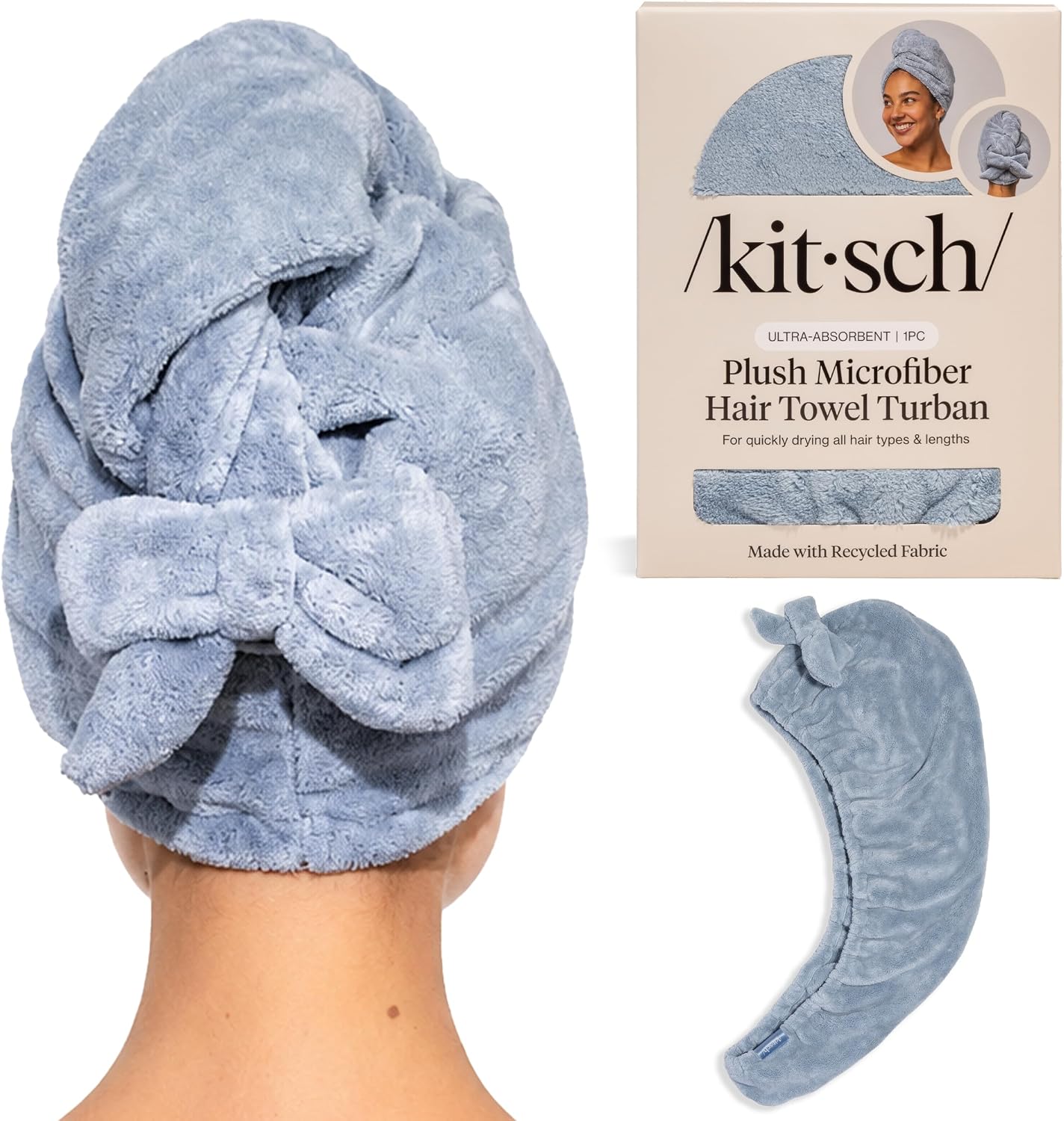 Kitsch Plush Microfiber Hair Towel Wrap for Women – Ultra Absorbent Microfiber Bath Towels for Wet, Curly, Long or Short Hair – Anti-Frizz Hair Wrap, Great Hair Care Gifts for Women