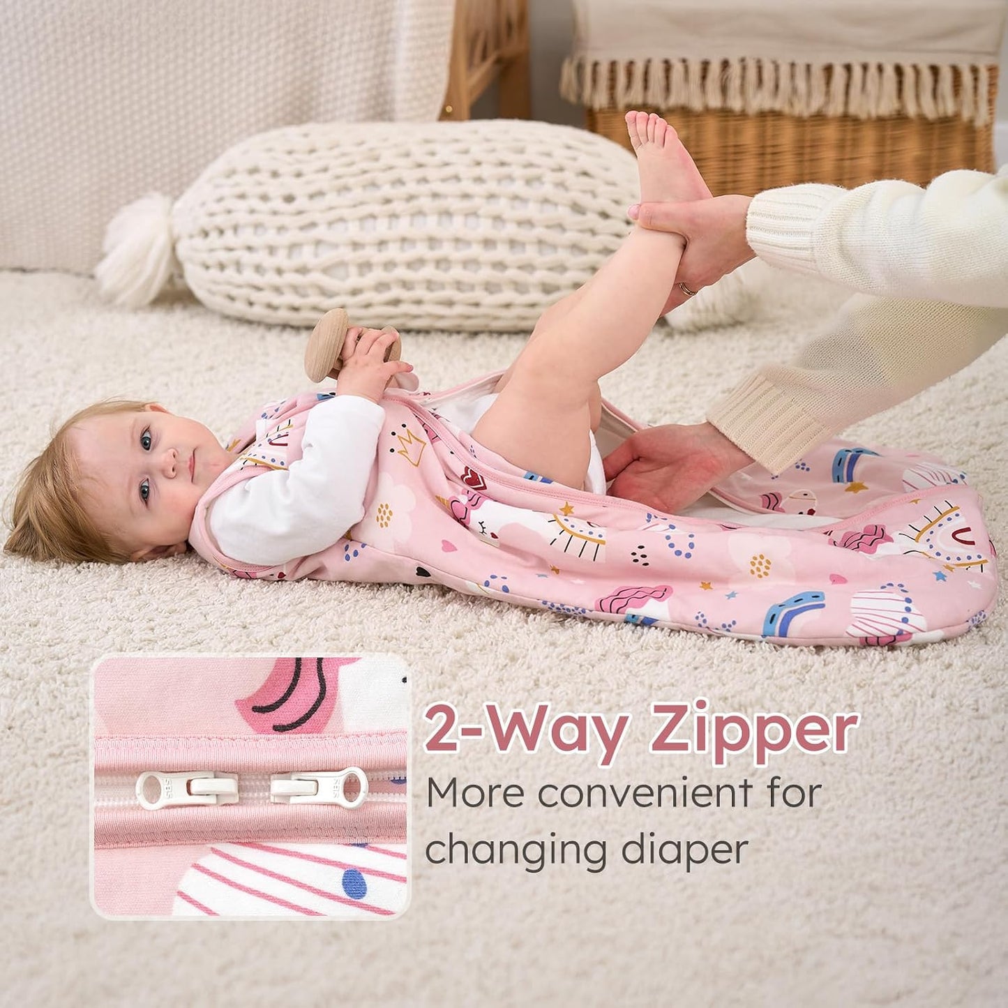 Yoofoss Baby Sleep Sack Baby Wearable Blanket 100% Cotton 2-Way Zipper Toddler Sleeping Sack