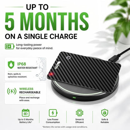 Wallet Tracker Card, Rechargeable, Works with Apple Find My