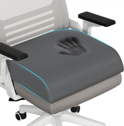 TranquilRelax Large Seat Cushion, Memory Foam Cushion for Long Sitting Hours on Office Chair, Car Seat, Non-Slip Chair Pad for Sciatica, Coccyx, Tailbone Pain Relief & Post-Surgery Recovery (Black)