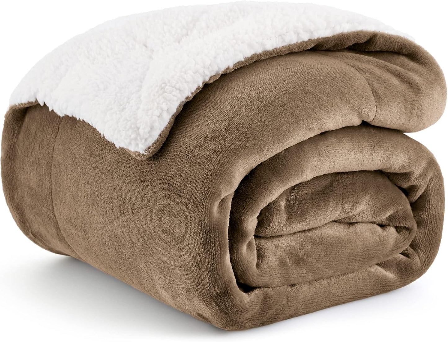 Bedsure GentleSoft Sherpa Fleece Throw Blanket for Couch, Non-Heated, Thick & Warm Cozy Blanket for Winter, Soft Fuzzy Plush Throw Gifts for Women and Men, Grey, 50x60 Inches