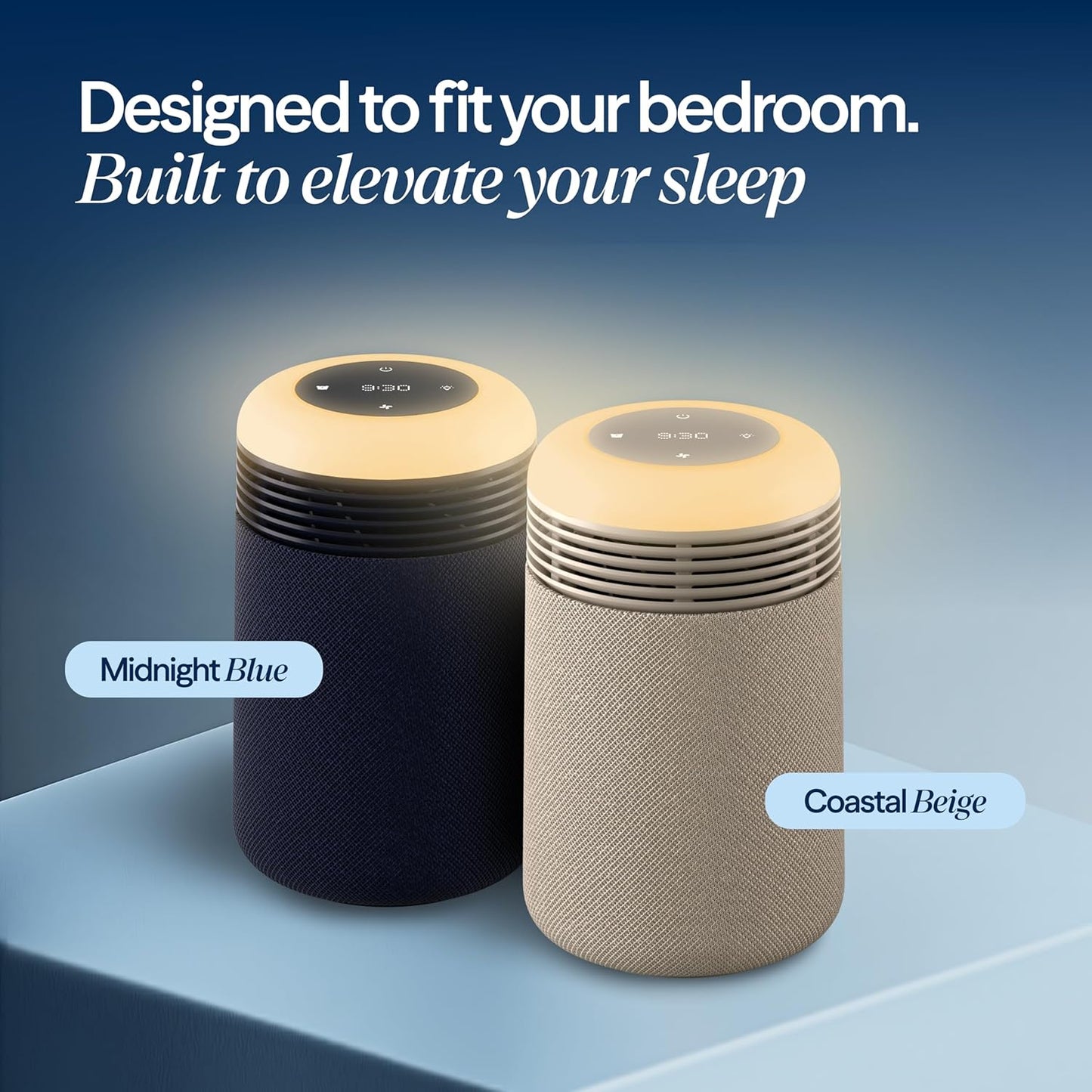 BLUEAIR Air Purifier & Sunrise Alarm Clock for Bedroom, Nursery – HEPASilent™, Wake-Up Light, White Noise & Soothing Sounds for Natural Sleep, USB-C, Mini Restful