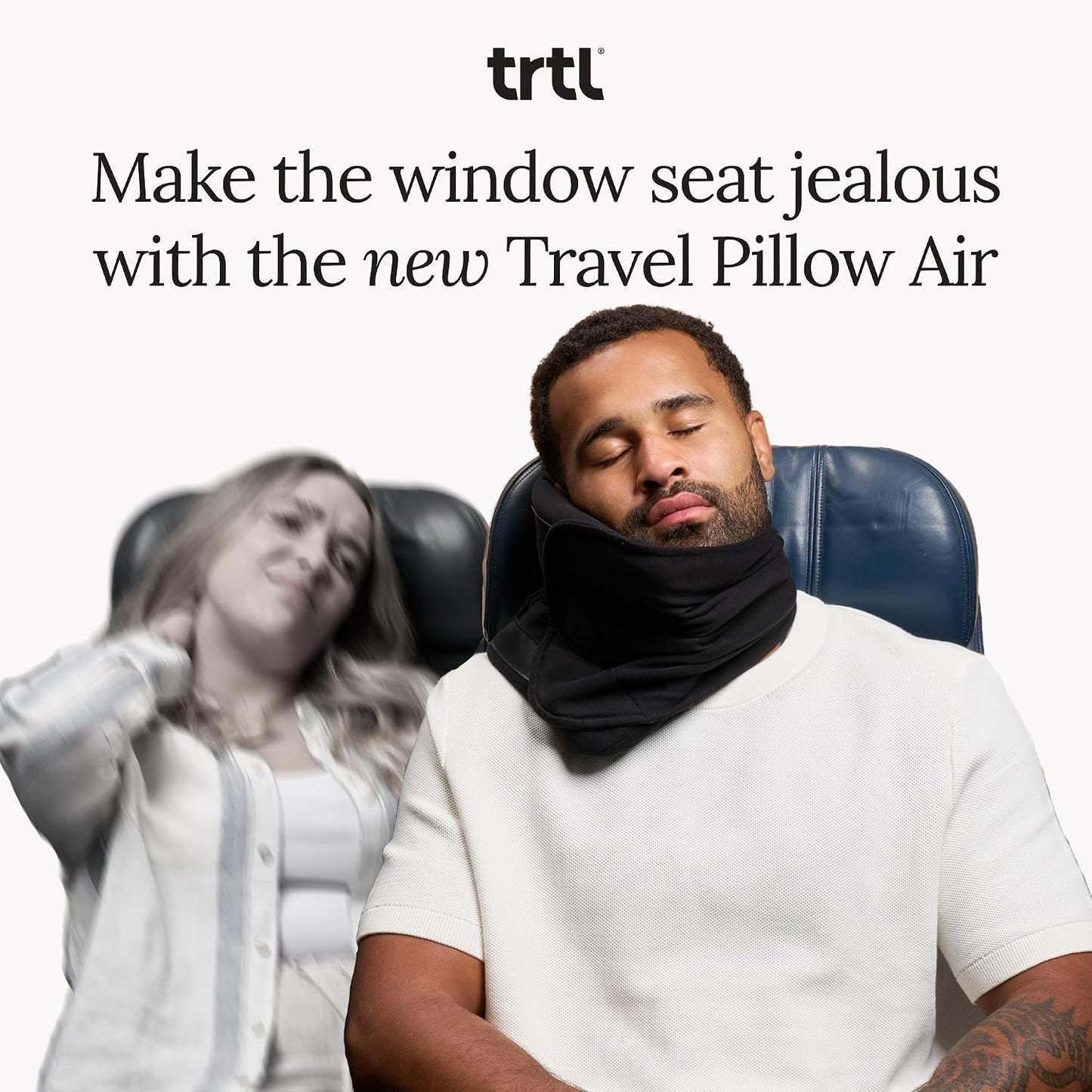 Trtl Travel Pillow Original 2.0 – Scientifically Proven Super Soft Travel Pillow with Premium Head & Neck Support – for Airplane Travel – Machine Washable – Lightweight & Compact – Sand Beige