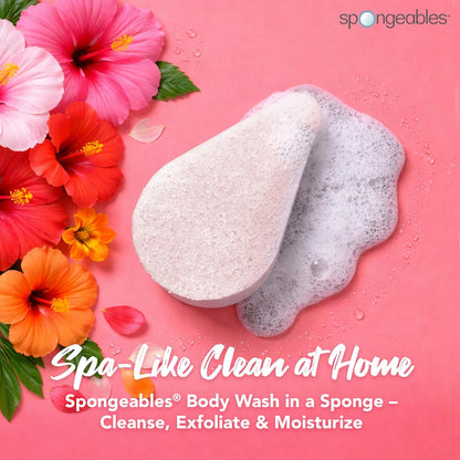 Spongeables Anti Cellulite Body Wash in a 20+ Wash Sponge, Citrus, 3 Count