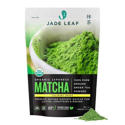Jade Leaf Matcha Organic Ceremonial Grade Barista Blend Matcha Powder - 100% Pure Japanese Premium First Harvest Green Tea for Lattes from Uji and Kagoshima, 30g / 1.06 Ounce (Pack of 1)