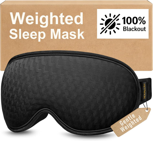 Weighted Sleep Mask, 3D Blackout Eye Mask, Deep Cups, Black