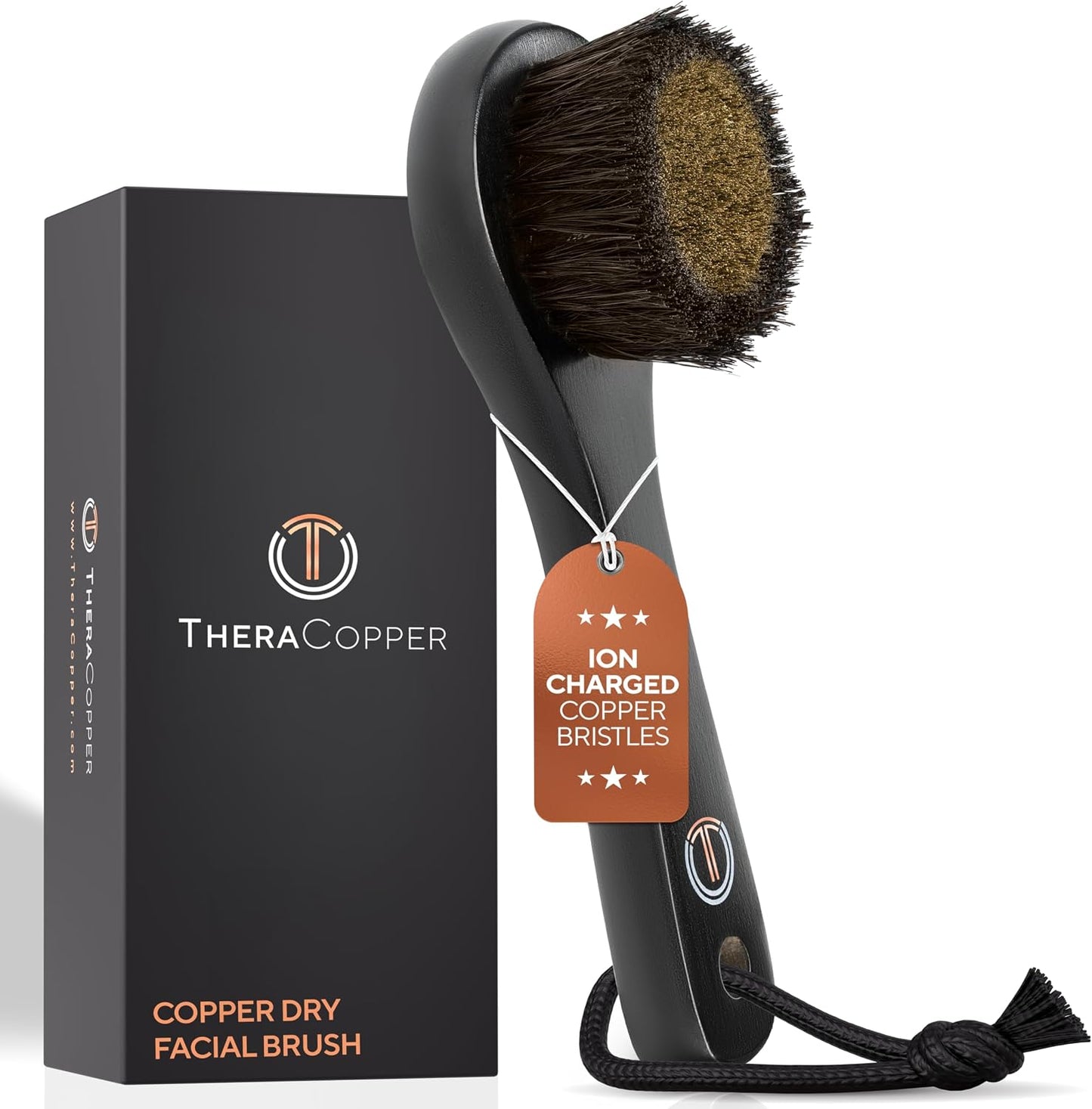 TheraCopper Copper Dry Brushing Body Brush for Lymphatic Drainage