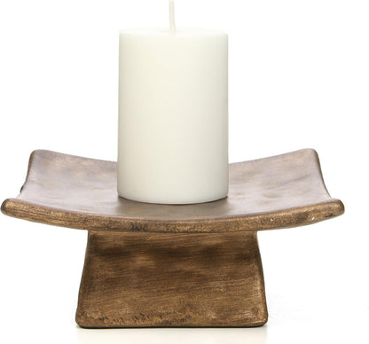 Hosley Tibetan Style Aluminum Incense Burner & Candle Holder - Aged Silver Finish, 4.5" Diameter Incense Stick Holder for Aromatherapy, Meditation & Home Decor