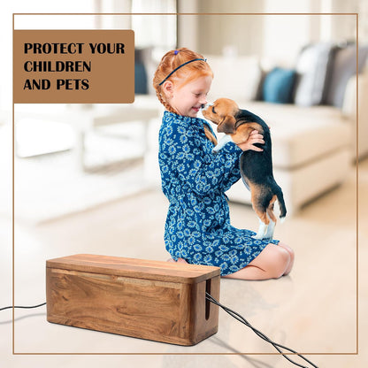 Cable Management Box, Power Strip & Extension Cord Hider, Desk Organizer