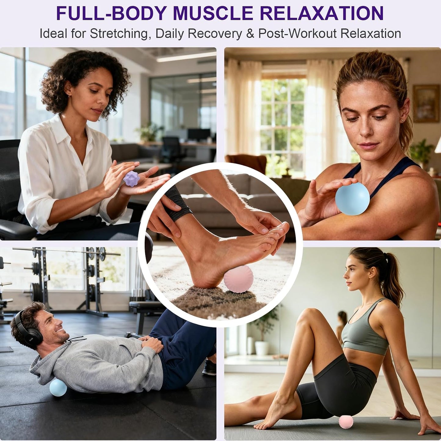 HODEMI Peanut Massage Ball Set, 3 Pack Peanut Roller, Textured Massage Ball & Trigger Point Ball for Deep Tissue Massage and Myofascial Release for Back, Neck, Hip and Foot with Mesh Bag