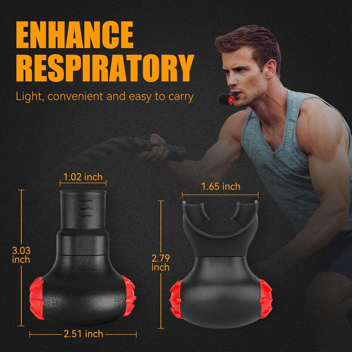 Sonmol Lung Trainer with 2 Mouthpieces, 6 Levels – Ideal for Sports