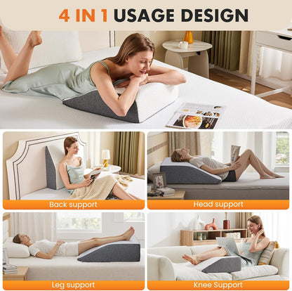 Sweetcrispy 7.5 Inch Wedge Pillow, Sleep Apnea Pillow, Neck Support
