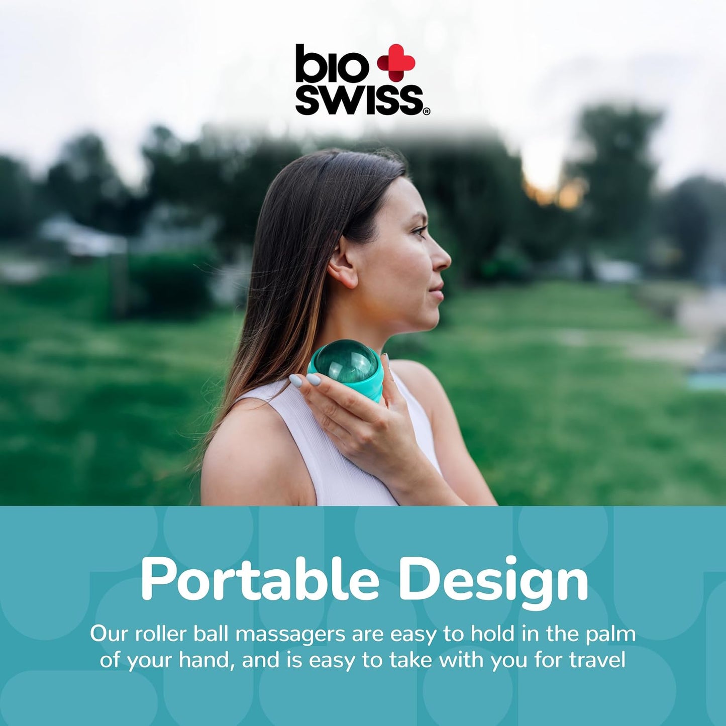 BioSwiss Claw Massage Roller, Handheld Muscle Massager with 5 Rotating Heads for Back, Legs, and Shoulder