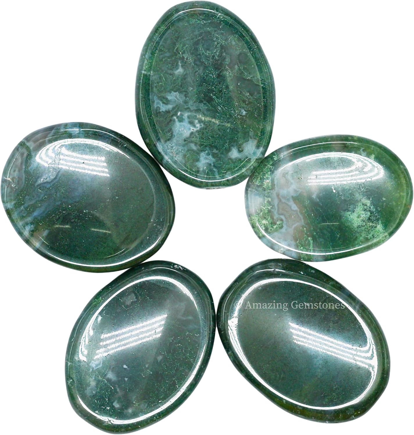 Amazing Gemstone Labradorite Thumb Worry Stone, Anxiety Stone, Healing Crystals - Piedra Crystal Fidget for Gift, Meditation, Calming, Relaxation, Stress Relief - Colors A