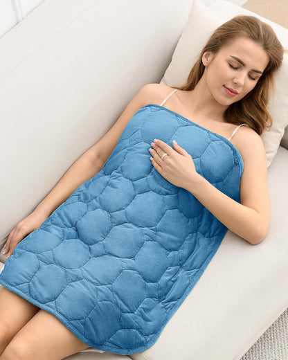 Cottonblue Weighted Lap Blanket 7lbs, Cozy Luxury Crystal Velvet Weighted Blanket for Adults, Small Weighted Blanket for Relaxation, Sleeping, Travel, Grey, 29" x 24"