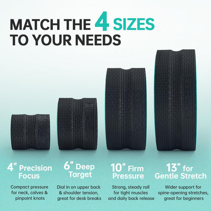 Back Wheel Foam Roller – Targeted Back & Neck Relief, Lumbar Spine Stretcher, Spinal Decompression Back Stretcher, Massage Roller with Density Foam for Physical Therapy, Supports 500lbs