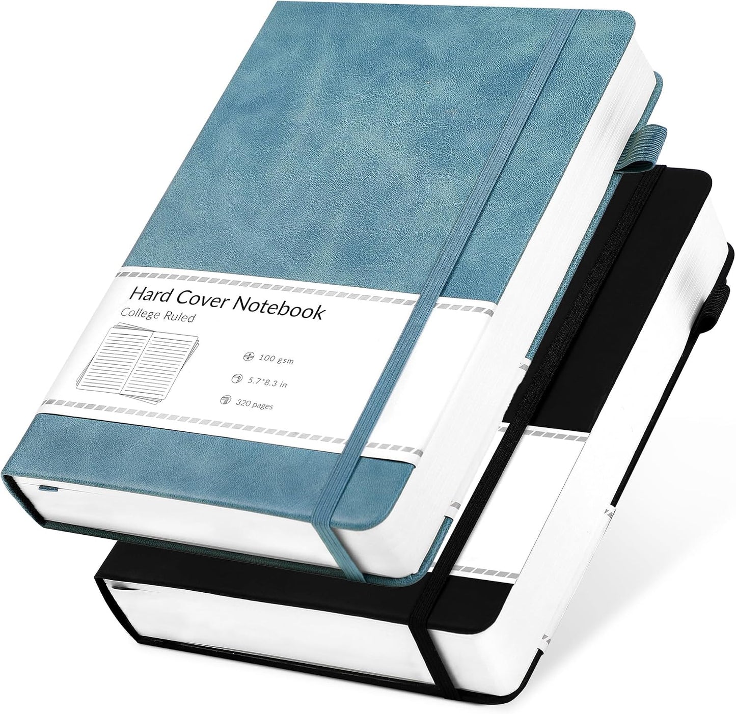 CAGIE Lined Journal Notebook for Women Men 320 Pages 100 Gsm Paper Thick Journaling Notebooks A5 Leather Journals for Writing Hardcover Journal Supplies for Work Note Taking Diary, 5.7x8.3 In, Green