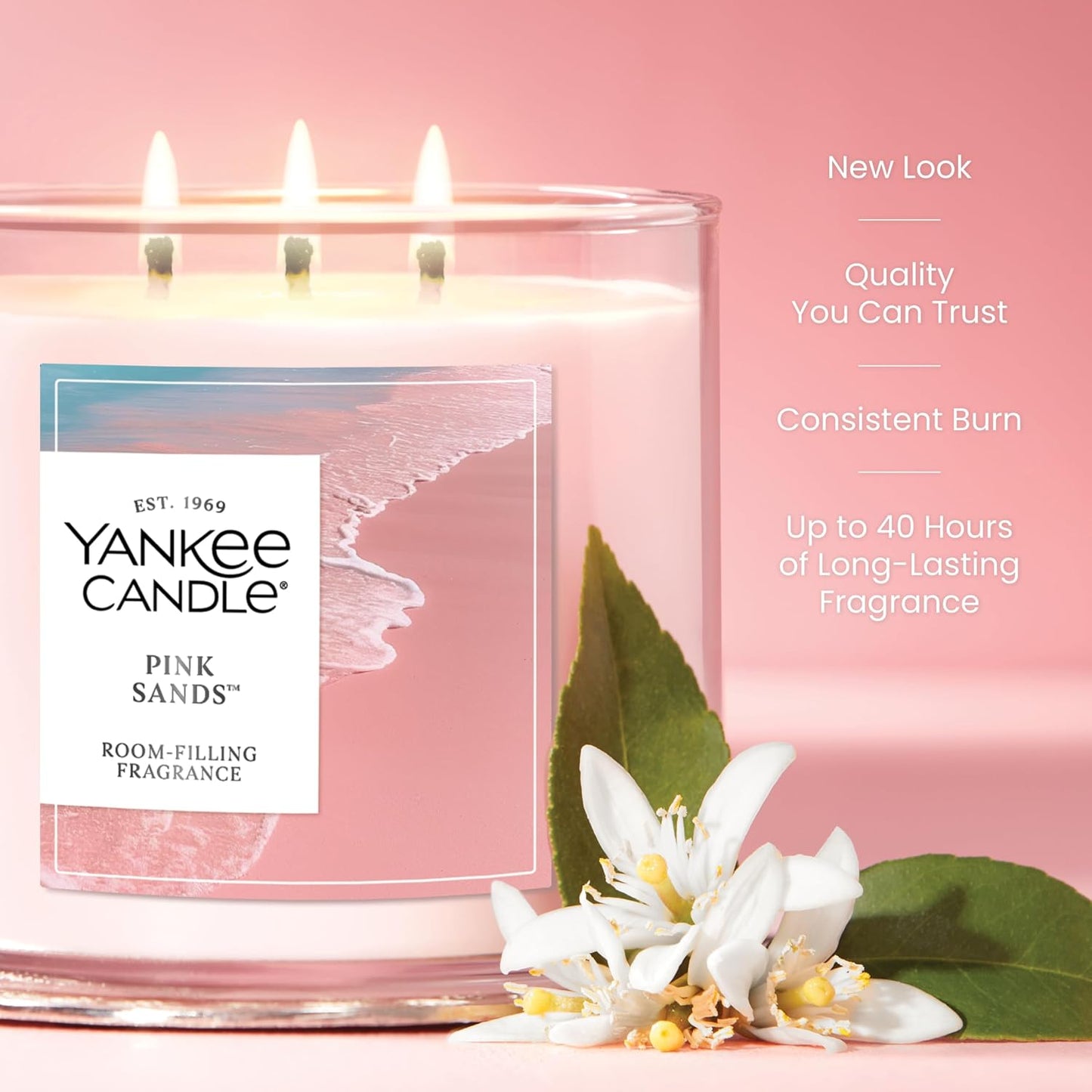Yankee Candle Sage & Citrus, Scented Candle, 14.5oz 3-Wick Candle Jar with up to 40 Hours Burn Time, Giftable