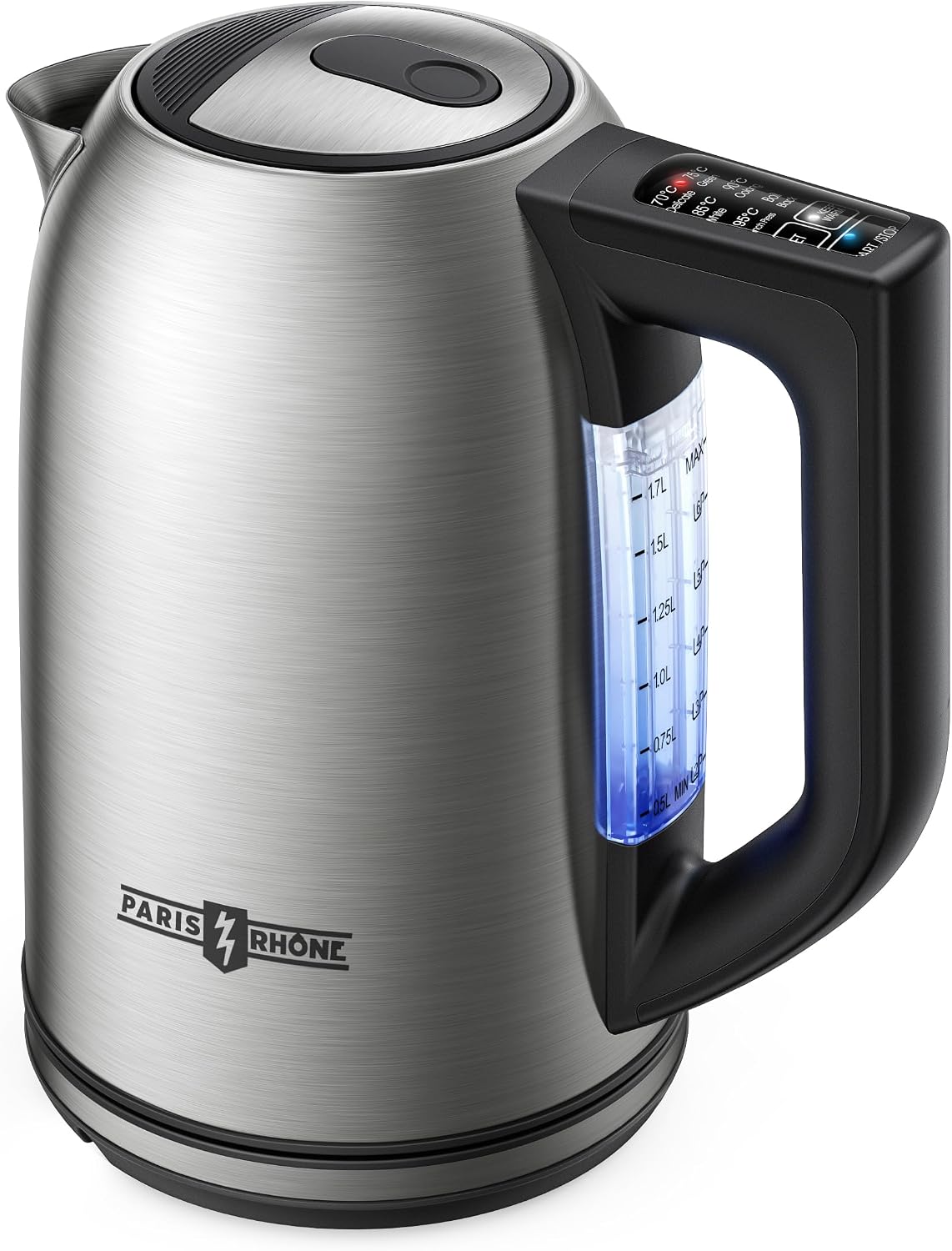 1.7L Electric Tea Kettle, 6 Precise Temperature Presets Stainless Steel Electric Kettle Temperature Control,1500W Fast Boiling Hot Water for Oolong & Green Tea with Strix Control