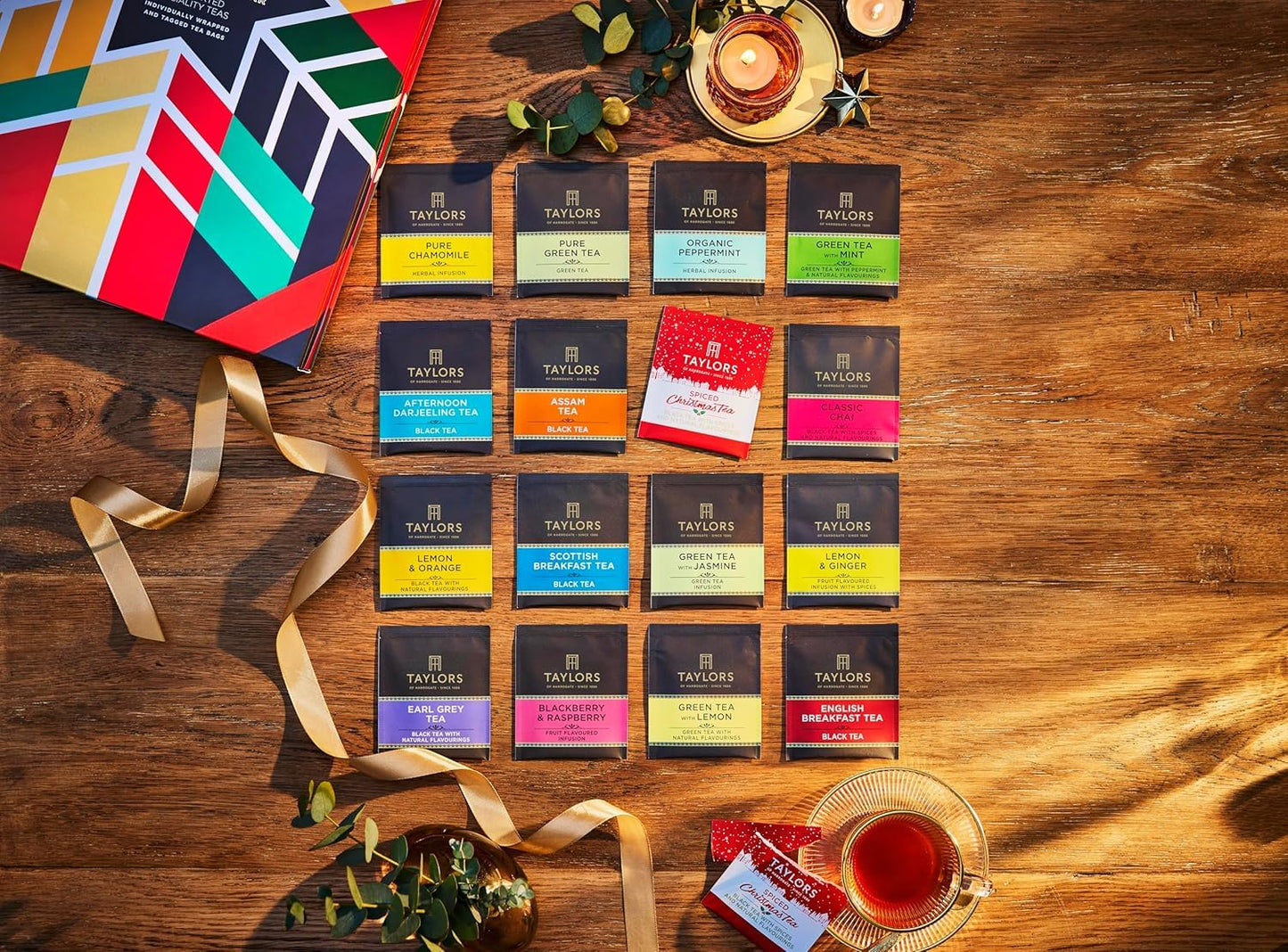 Taylors of Harrogate Assorted Specialty Black Teas Sampler, Variety Gift Box, Individually Wrapped Bags, 20 Count (Pack of 1), English Breakfast, Earl Grey, Assam, and Afternoon Darjeeling, Caffeinated, Enjoy Hot or Iced, 20 Teabags