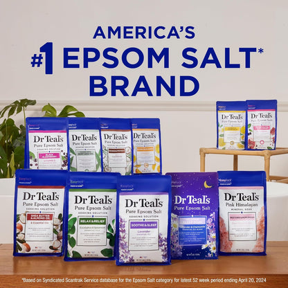 Dr Teal's Epsom Salt Magnesium Soak, Sleep Blend with Melatonin, Lavender & Chamomile Essential Oils, 3 lbs