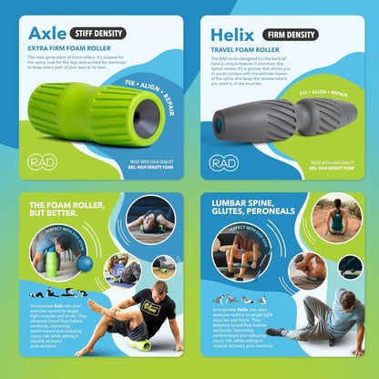 RAD Point Release Kit / 5-in-1 Massage Tool Kit with Block, Massage Balls and Peanut Roller for Self Massage, Mobility and Recovery