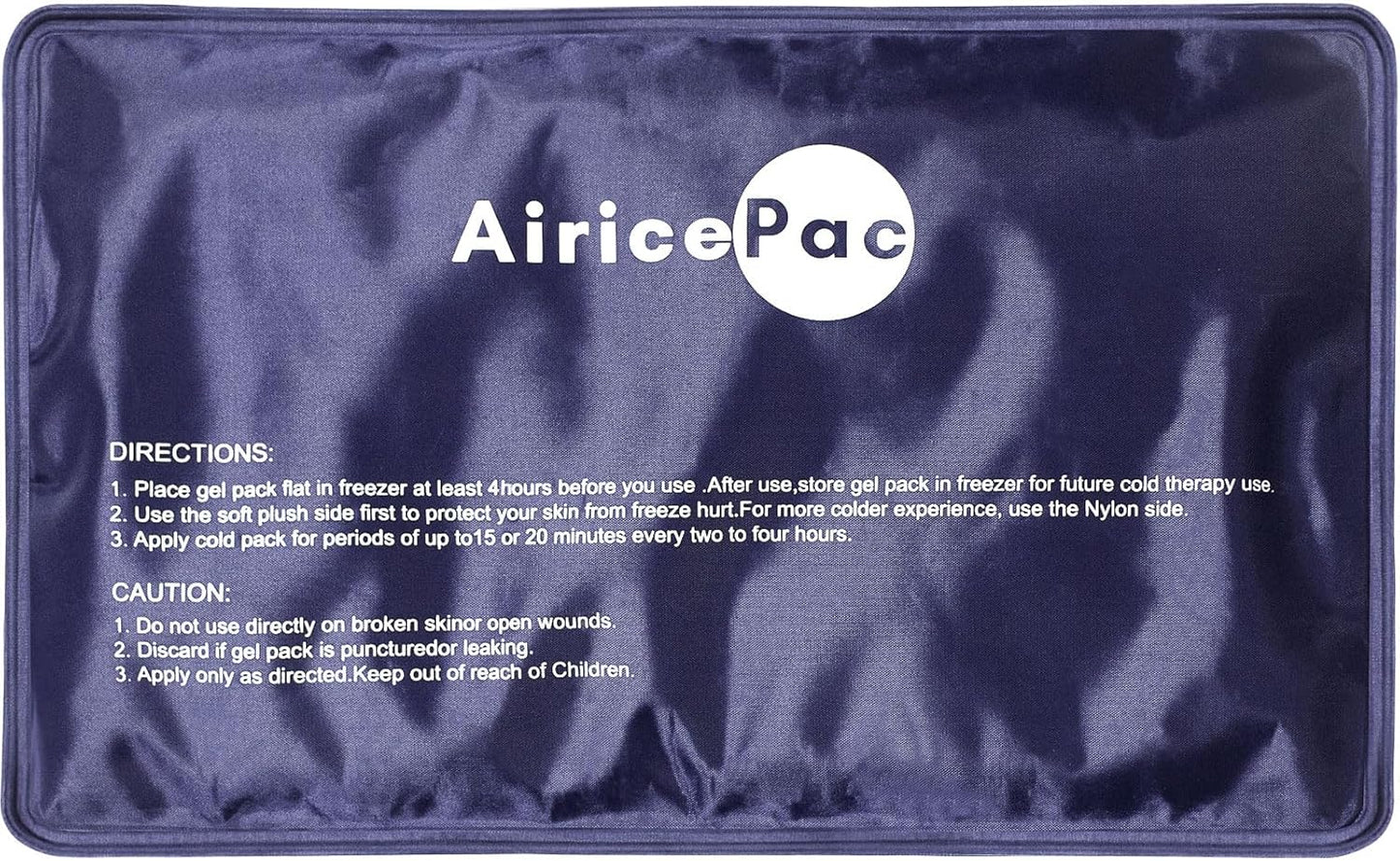 AiricePac Extra Large Gel Flexible Back Ice Packs for Injuries Reusable, 11”x 20” Cold Pack Wrap for Knee Leg Neck Shoulder Hip Back Pain Relief, Cold Compress Therapy for Swelling, Bruises, Surgery