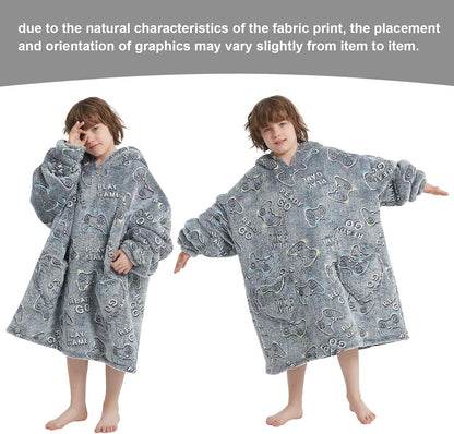 Fiosnow Glow in the Dark Unicorn Blanket Hoodies for Kids 6-13YR Oversize Wearable Blanket Hoodies for Boys Girls Teens
